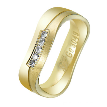 Simple Design Curve Shape Round Finger Wedding Ring for Couples